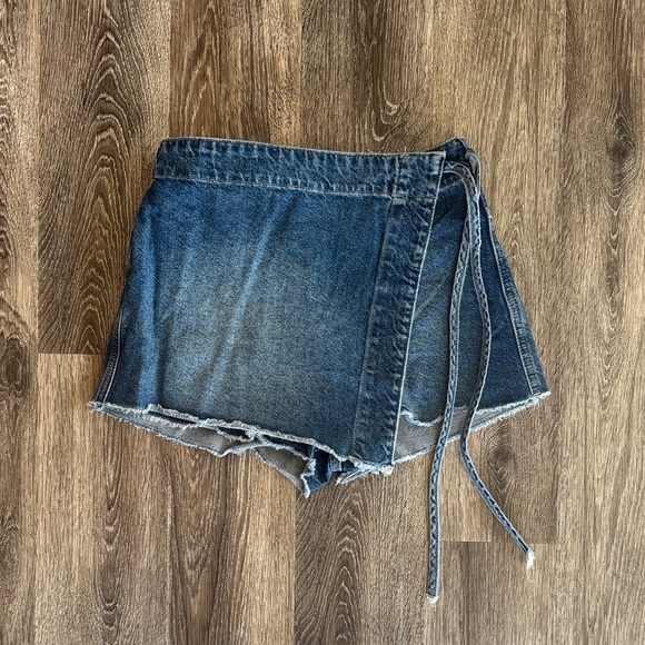 We The Free Denim Wrap Skort - Picture 1 of 3